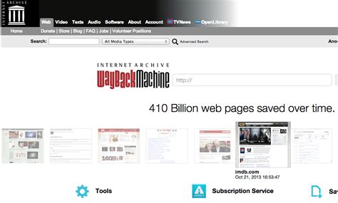 wayback machine search engine.